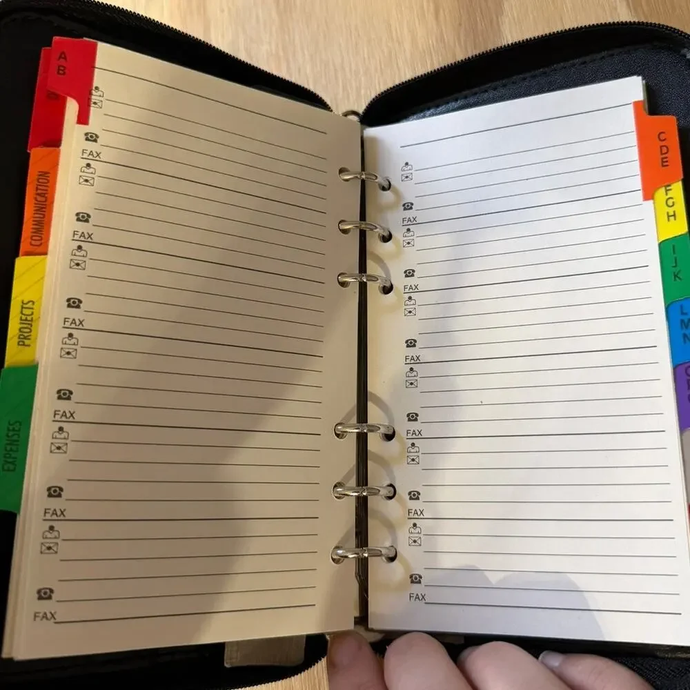 Vintage Compact‎ Planner Organizer Address Book Black Schedule Agenda
